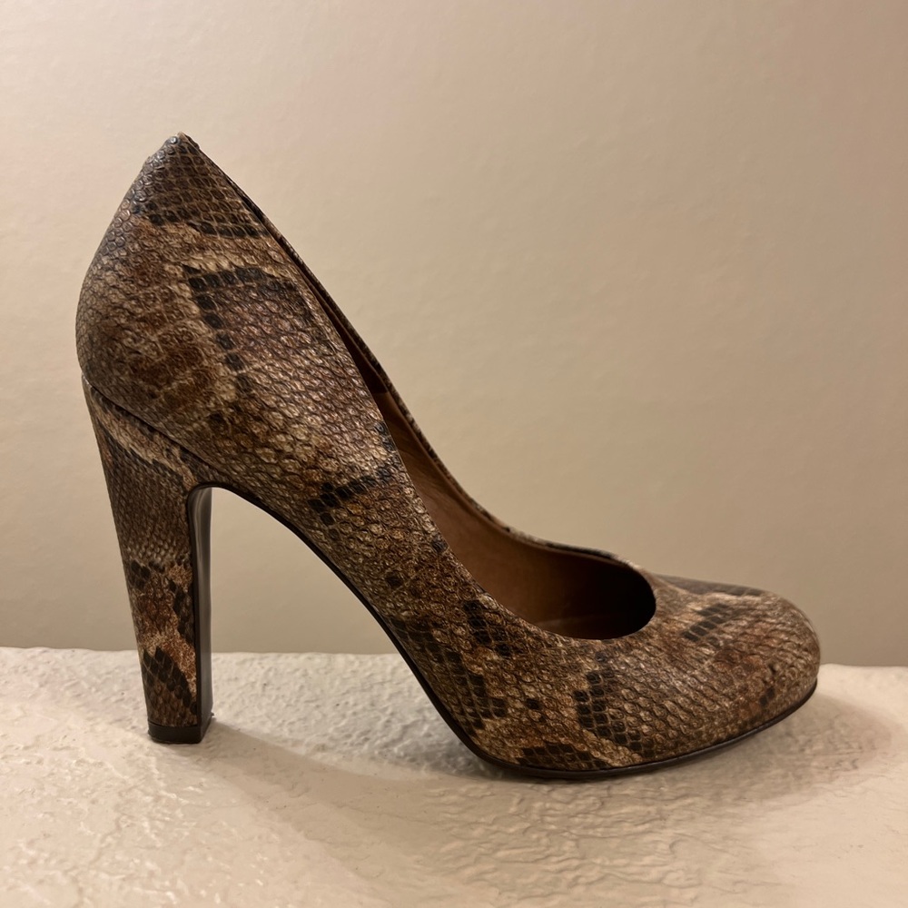 Jessica Simpson Elegant Brown Snakeskin Pumps